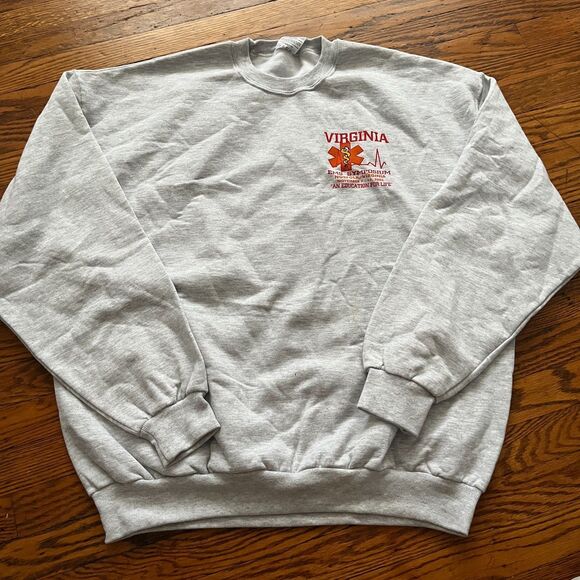 Jerzees Norfolk VA Firefighter Emergency Rescue Squad Sweatshirt Gray Size XL - Picture 2 of 9